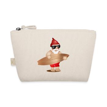 cool garden gnome with sunglasses and surfboard - Organic Pouch - nature - Front