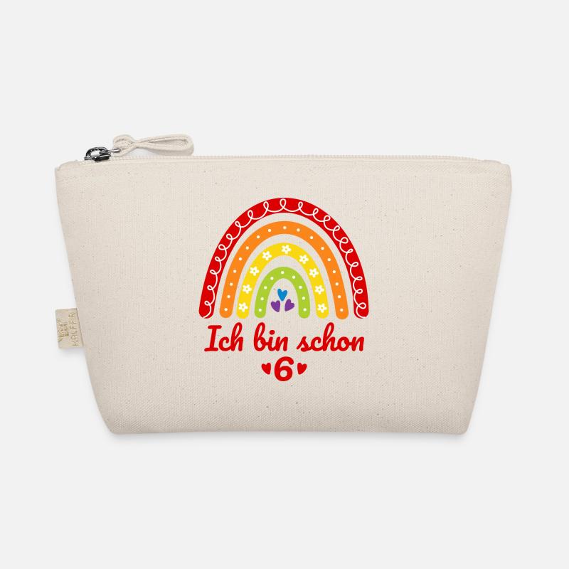 6. Geburtstag Mädchen Regenbogen Ich bin schon 6 Bio-Täschchen