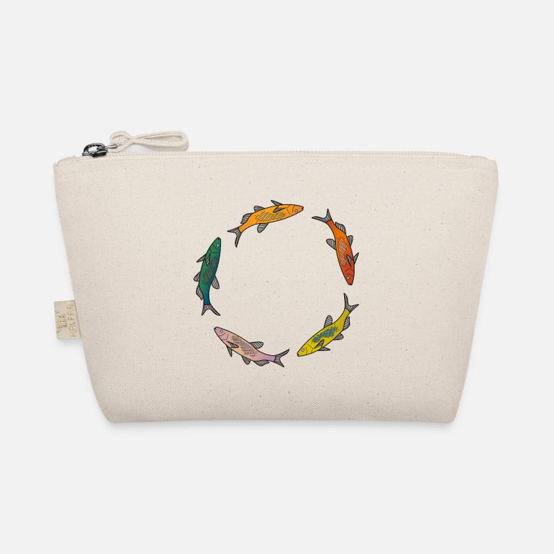 Fische bunt - Bio-Täschchen - Natur