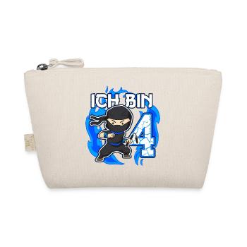 4. Geburtstag kleiner Ninja Junge 4 Jahre alt - Bio-Täschchen - Natur - Vorne