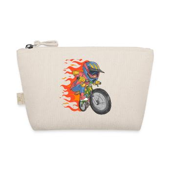 Biker mit Flammen - Bio-Täschchen - Natur - Vorne
