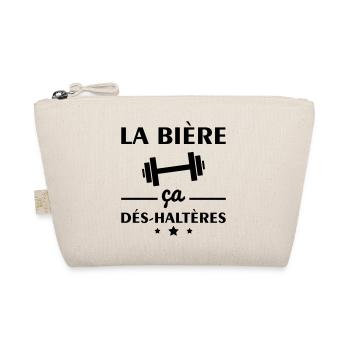La bière ça dés-haltères, humour, drôle, cadeau - Trousse biologique - nature - Devant