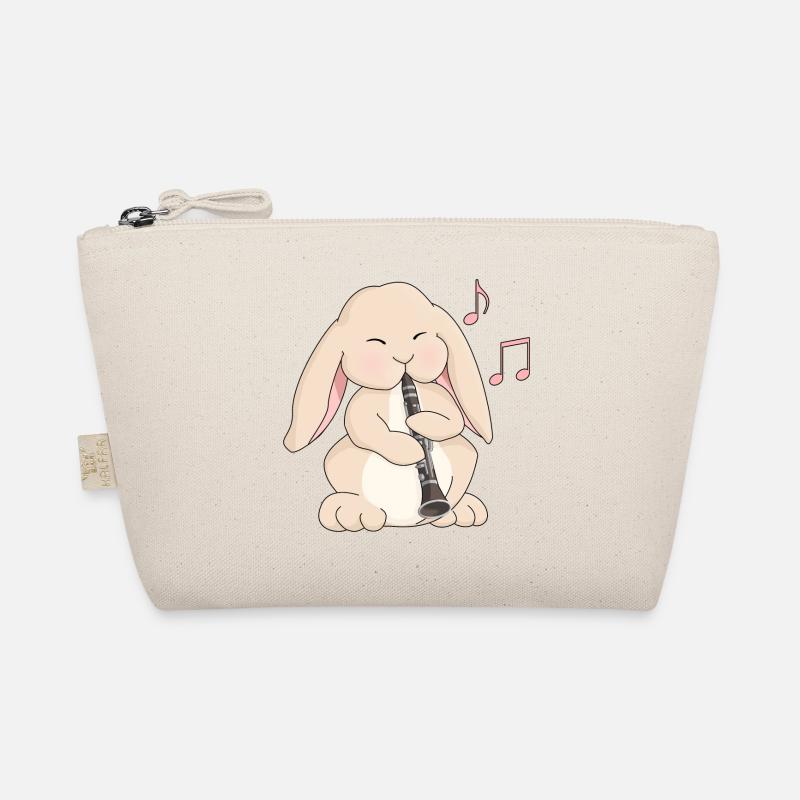 Cute Clarinet Playing Cartoon Rabbit Organic Pouch
