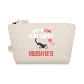 Siberian Dog Girl Pet Gift Husky - Organic Pouch - nature - Front