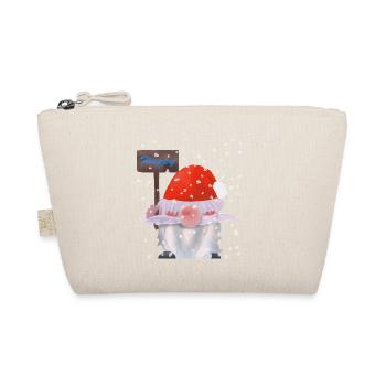 Winter Wichtel, Weihnachtszwerg, Kobolt im Schnee, - Bio-Täschchen - Natur - Vorne