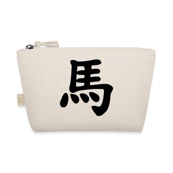 Chinese notebook horse shadow image - Organic Pouch - nature - Front