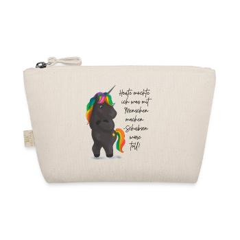 Einhorndrache mit Regenbogenmähne - Bio-Täschchen - Natur - Vorne