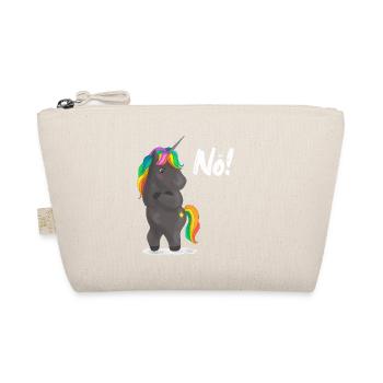 Verärgerter Regenbogen-Pony mit Witz - Bio-Täschchen - Natur - Vorne