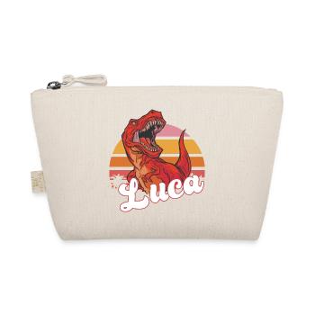 LUCA - Beau nom de garçon avec T-REX Dino - Trousse biologique - nature - Devant