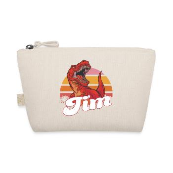 TIM - Beautiful boy name with T-REX Dino - Organic Pouch - nature - Front