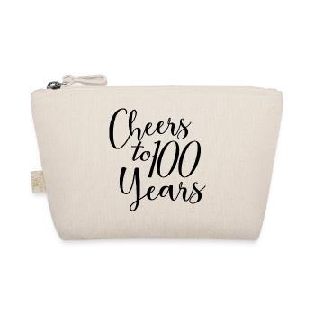 Cheers To 100 Years 100th Birthday Anniversary - Organic Pouch - nature - Front