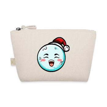 Snowball with Christmas hat #2/9 - Organic Pouch - nature - Front