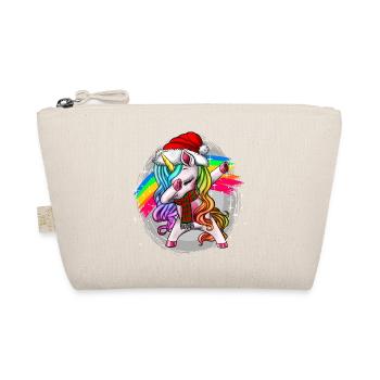 Dabbing Unicorn Christmas Santa - Organic Pouch - nature - Front
