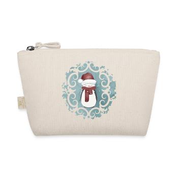 Snowman in Santa Claus look in winter - Organic Pouch - nature - Front