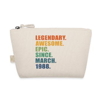 35th Birthday, March 1988, 35 Year Anniversary - Organic Pouch - nature - Front