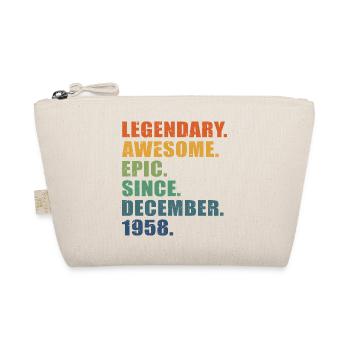 65th Birthday, December 1958, 65 Year Anniversary - Organic Pouch - nature - Front