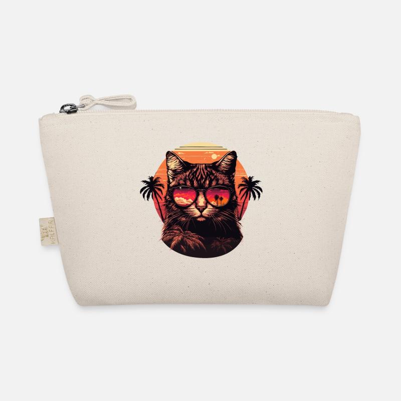 80s Style Cat illustration Organic Pouch