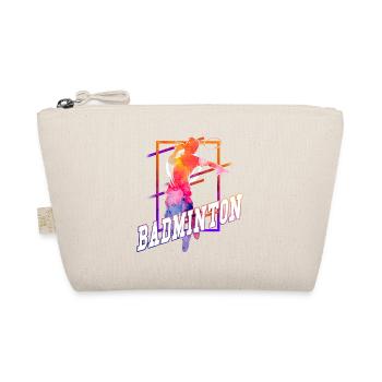 Badminton Federball Sport Spieler Vintage Retro - Bio-Täschchen - Natur - Vorne