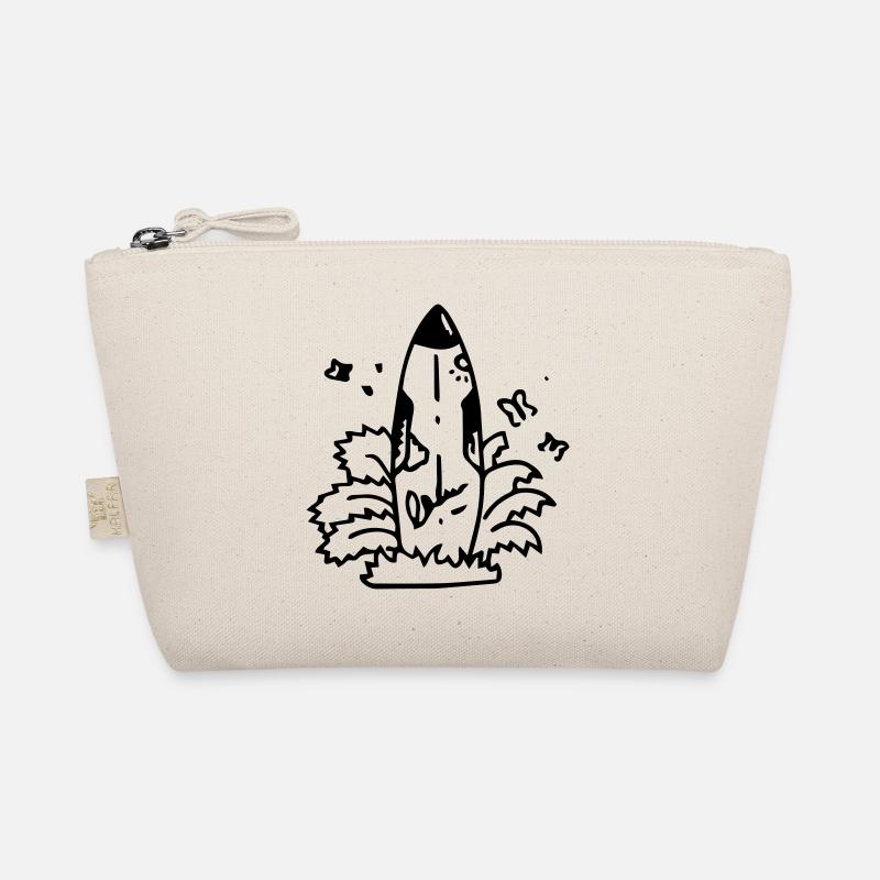 Surf Surfen Surfbrett Aloha - Bio-Täschchen - Natur