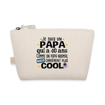 Papa 40 ans Anniversaire Fête des Pères Humour - Trousse biologique - nature - Devant
