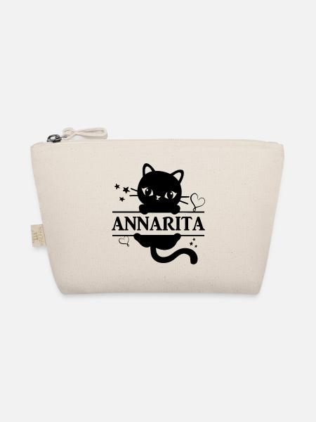 T-Shirt Annarita T-Shirt Katze Geschenkidee Katze Katze - Bio-Täschchen - Natur - Vorne
