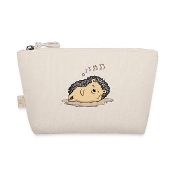Hedgehog, Hedgehog relax and enjoy Music - Organic Pouch - nature - Front