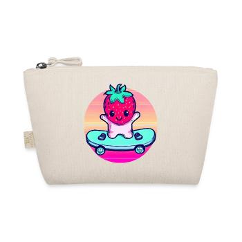 Skateboard fraise au coucher du soleil - Trousse biologique - nature - Devant