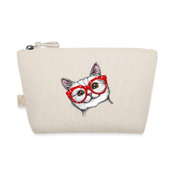 Drôle de chat avec des lunettes rouges dessinant à la main - Trousse biologique - nature - Devant