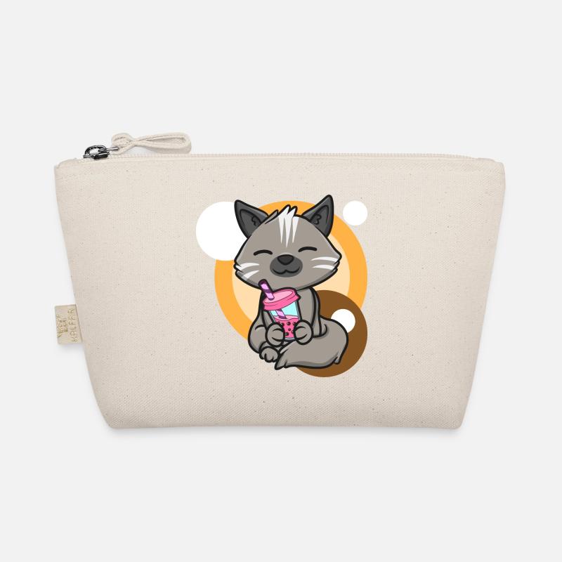Katze und Bubble Tea Bio-Täschchen