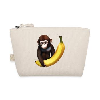 Niedlicher Affe mit Riesenbanane - Bio-Täschchen - Natur - Vorne