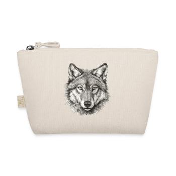 Wolf Wolf Head Black & White Drawn Art - Organic Pouch - nature - Front