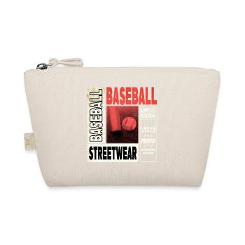 Baseball Baseballspieler USA Sport Vintage Retro - Bio-Täschchen - Natur - Vorne