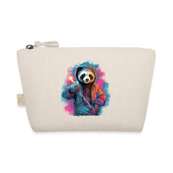 Panda with torch - Organic Pouch - nature - Front