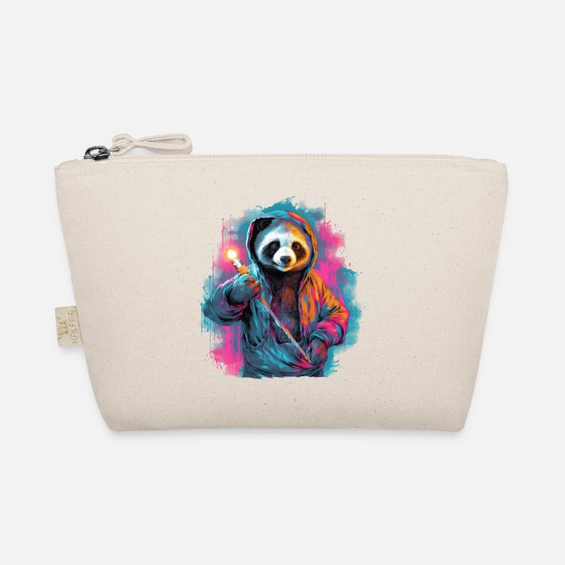 Panda with torch Organic Pouch