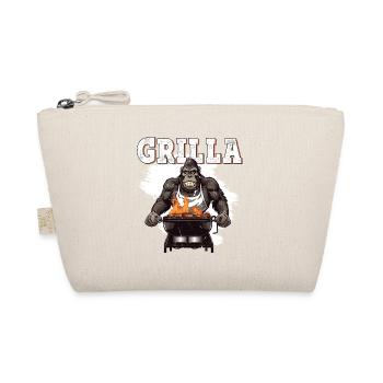 Grillen Grilla Griller Gorilla BBQ Spruch Lustig - Bio-Täschchen - Natur - Vorne