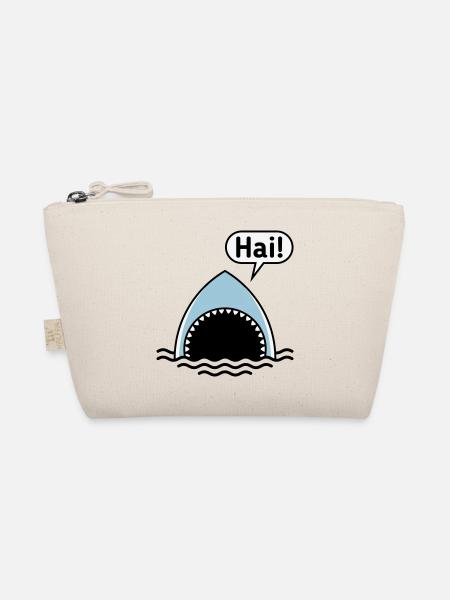 Hai! (Haifisch / Sprechblase / Comic / Cartoon) - Bio-Täschchen - Natur - Vorne