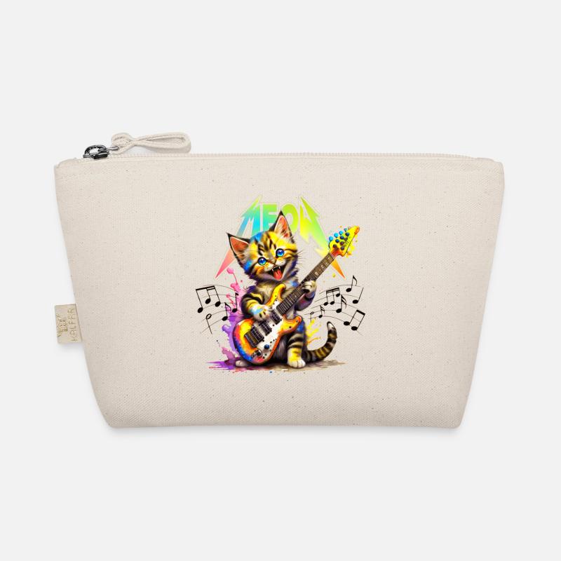 Meow-Kätzchen aus Metall – Regenbogen - Bio-Täschchen - Natur