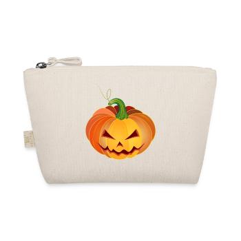 orange halloween pumpkin face - Organic Pouch - nature - Front