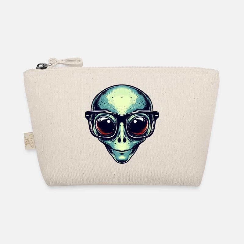 Nerdy alien with glasses Organic Pouch
