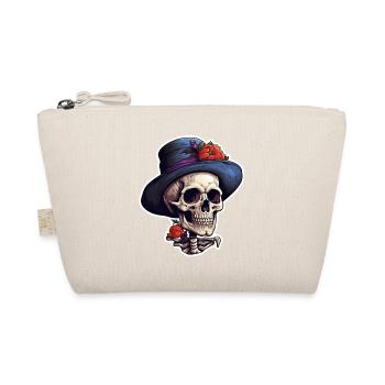 Halloween Totenkopf mit Zylinder - Bio-Täschchen - Natur - Vorne