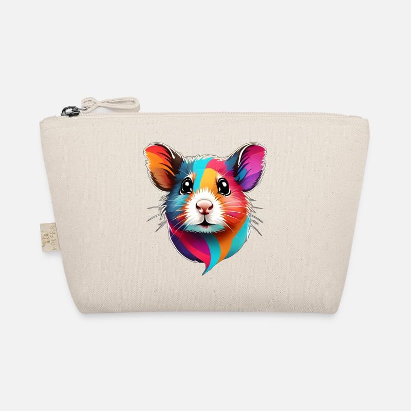 colorful hamster face Organic Pouch