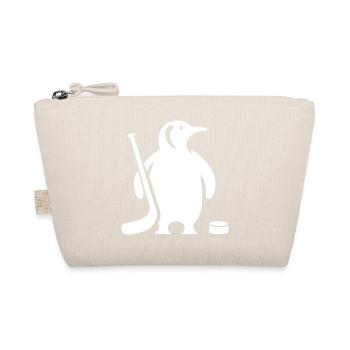 Minimalistische Pinguin Eishockey Silhouette - Bio-Täschchen - Natur - Vorne