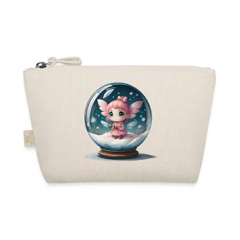 Little Christmas elf in a snow globe - Organic Pouch - nature - Front