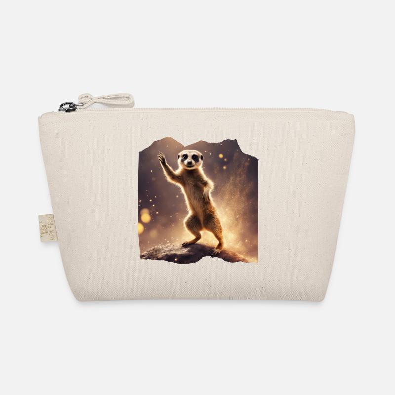 Tanzendes Erdmännchen in Glitzer Bio-Täschchen