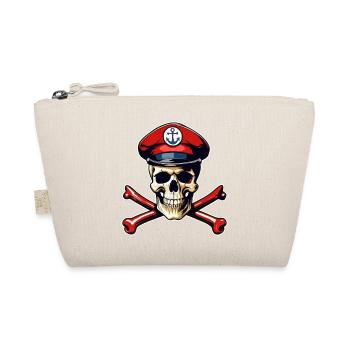 Skull with Captain's Cap - Organic Pouch - nature - Front