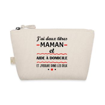 Deux titres maman et aide à domicile, idée cadeau - Trousse biologique - nature - Devant