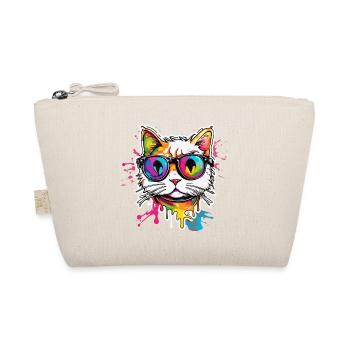 Cool Cat / Funny / Animal / Pet / Crazy - Organic Pouch - nature - Front