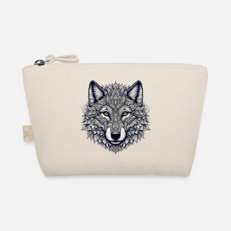 Loup décoré de Mandalas Trousse biologique