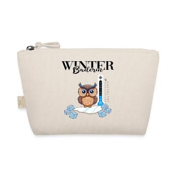 Winterbaderin Eisbaden Winterschwimmen Wintereule - Bio-Täschchen - Natur - Vorne