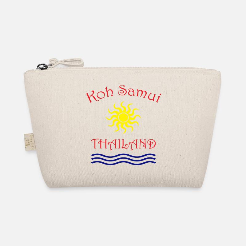 Koh Samui Sonne und Wellen Design - Bio-Täschchen - Natur